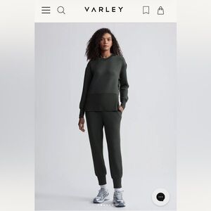 Varley Set! The Lowry Sweat and The Slim Cuff Pant 25 in Olive Marl Doublesoft